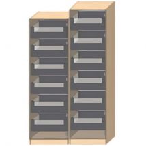 Dressing Armadio - Armoire avec tiroirs éclairés L 60 cm - Sans Porte Gris 2137 mm Sans lattes de bois - Cuisineandcie