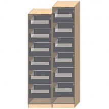 Dressing Armadio - Armoire avec tiroirs éclairés L 40 cm - Porte Vanille mat