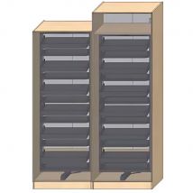 Dressing Armadio - Armoire à chaussures L 80 cm - Porte Gris mat