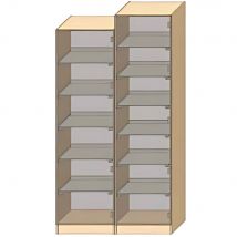 Dressing Armadio - Armoire avec étagères coulissantes L 60 cm - Porte Vanille mat