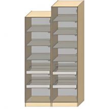 Dressing Armadio - Armoire avec étagères coulissantes et 2 étagères à chaussures L 60 cm - Porte Blanc laqué Noir 2137 mm Avec lattes de bois finition