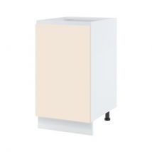 Meuble îlot de cuisine Lovia Vanille Mat 1 porte L 45 cm Porte avec poignée intégrée Blanc Noire - Cuisineandcie