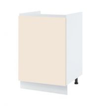 Meuble sous-évier Lovia Vanille Mat 1 porte L 50 cm Porte avec poignée intégrée Gris Noire - Cuisineandcie