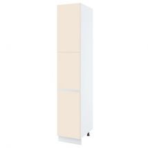 Colonne de cuisine Lovia Vanille Mat 3 portes L 40 cm Porte avec poignée intégrée Blanc Noire - Cuisineandcie