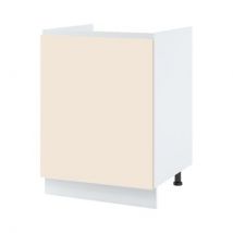 Meuble sous-évier Lovia Vanille Mat 1 porte L 60 cm Porte avec poignée intégrée Gris Noire - Cuisineandcie