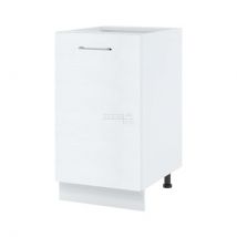 Meuble bas de cuisine Bellissi Blanc 1 porte L 45 cm Porte avec poignée apparente Noir Alu - Cuisineandcie