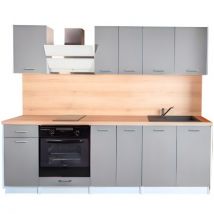 Cuisine complète ECO Gris Brillant 240 cm - Cuisineandcie