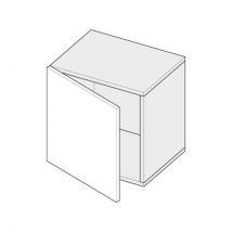 Cube suspendu Cubik 40 cm - 1 porte battante blanc laqué Noir - Cuisineandcie