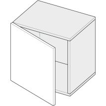 Cube suspendu Cubik 60 cm - 1 porte battante blanc mat