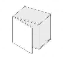 Meuble tv suspendu Cubik 30 cm - 1 porte battante blanc laqué
