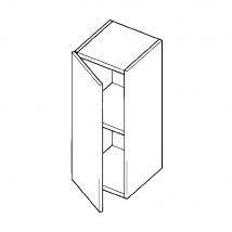Meuble tv suspendu Cubik 60 cm - 1 porte battante blanc mat