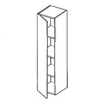 Meuble tv suspendu Cubik 120 cm - 1 porte battante blanc laqué Blanc - Cuisineandcie