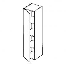 Meuble tv suspendu Cubik 120 cm - 1 porte battante noir mat