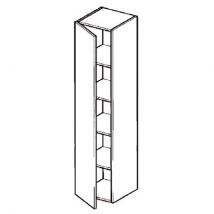 Meuble tv suspendu Cubik 150 cm - 1 porte battante blanc mat Garapa - Cuisineandcie