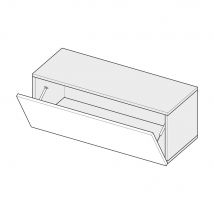 Meuble tv suspendu Cubik 90 cm - 1 porte abattante décor bois garapa