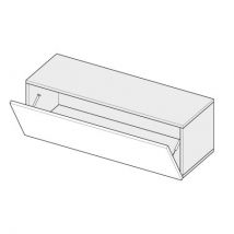 Meuble tv suspendu Cubik 120 cm - 1 porte abattante décor chêne brut Noir - Cuisineandcie