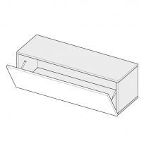 Meuble tv suspendu Cubik 120 cm - 1 porte abattante décor bois garapa