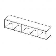 Etagère suspendue horizontale Cubik 150 cm - Gris