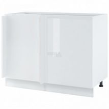 Meuble d'angle pour îlot de cuisine Bellissi Blanc Brillant 1 porte L 105 cm Porte avec poignée intégrée - Cuisineandcie