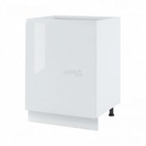 Meuble îlot de cuisine Bellissi Blanc Brillant 1 porte L 60 cm Porte avec poignée intégrée - Cuisineandcie