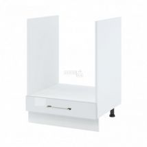 Meuble pour four encastrable Bellissi Blanc Brillant 1 tiroir L 60 cm Porte avec poignée apparente - Cuisineandcie