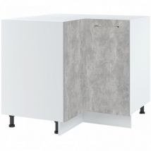 Meuble d'angle bas Bellissi Beton Naturel 2 portes L 90/90 cm Porte avec poignée apparente - Cuisineandcie