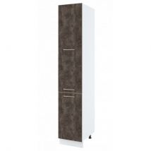 Colonne de cuisine Bellissi Beton Ardoise 3 portes L 40 cm Porte avec poignée apparente - Cuisineandcie