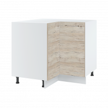 Meuble d'angle bas Bellissi Noyer Blanchi 2 portes L 90/90 cm