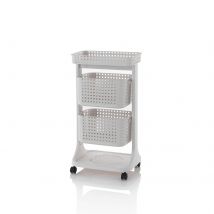 Carrello lavanderia 2 cesti LINO colore beige