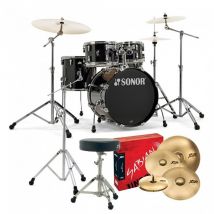 Sonor AQ1 20 5pc Pro Drum Kit w/Cymbals Piano Black