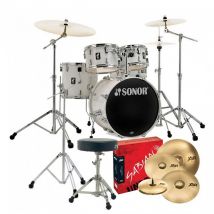 Sonor AQ1 22 5pc Pro Drum Kit w/Cymbals Piano White