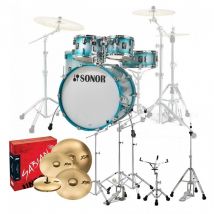Sonor AQ2 22 5pc Pro Drum Kit w/Cymbals Aqua Silver Burst