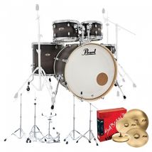 Pearl Decade Maple Pro Drum Kit w/Sabian XSRs Satin Black Burst