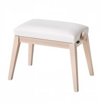 K&M 13946 Piano Bench White Ash and White Velvet