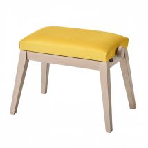 K&M 13947 Piano Bench White Ash and Yellow Velvet