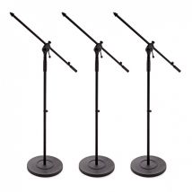 G4M Cast Base Boom Microphone Stand 3 Pack