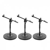 G4M Short Cast Base Telescopic Boom Microphone Stand 3 Pack