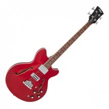 Vintage REVO Supreme Hollowbody Short Scale Bass Cherry Red