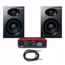 Focusrite Scarlett Solo (3rd Gen) Interface and Alesis Elevate 4 Studio Monitor Bundle
