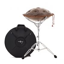 Gear4music Life Handpan 10 Notes D Kurd with Adjustable Stand Bronze
