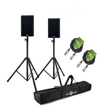QSC K8.2 8 Active PA Speaker Bundle with Stands and Cables