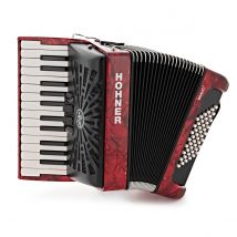 Hohner Bravo II 48 Silent Key Accordion Red