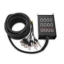 Studiospares 8 XLR/4 Jack Stage Box & Snake 15m