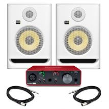 Focusrite Scarlett Solo (3rd Gen) and KRK Rokit RP5 Studio Monitors White