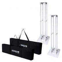 Novopro PS1XL Variable Height Podium Stand Includes Bag and 2 Scrims (Pair)