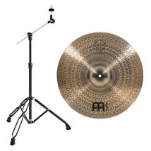 Meinl Pure Alloy Custom 18 Medium Heavy Crash Cymbal & Gear4music Boom Arm Stand Black