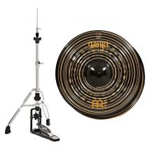 Meinl Classics Custom Dark 14" Heavy Hi-Hats & Heavy Duty Two-Leg Hi-Hat Stand by Gear4music