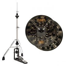 Meinl Classics Custom Dark 14 Hi-Hats & Heavy Duty Two-Leg Hi-Hat Stand by Gear4music