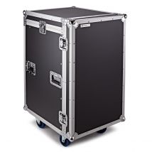 Trojan Pro 16U Heavy-Duty Wheeled Mixer Rack Flight Case