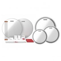 Evans EC2 Clear Fusion Tom Pack & 14" Snare TuneUp Kit